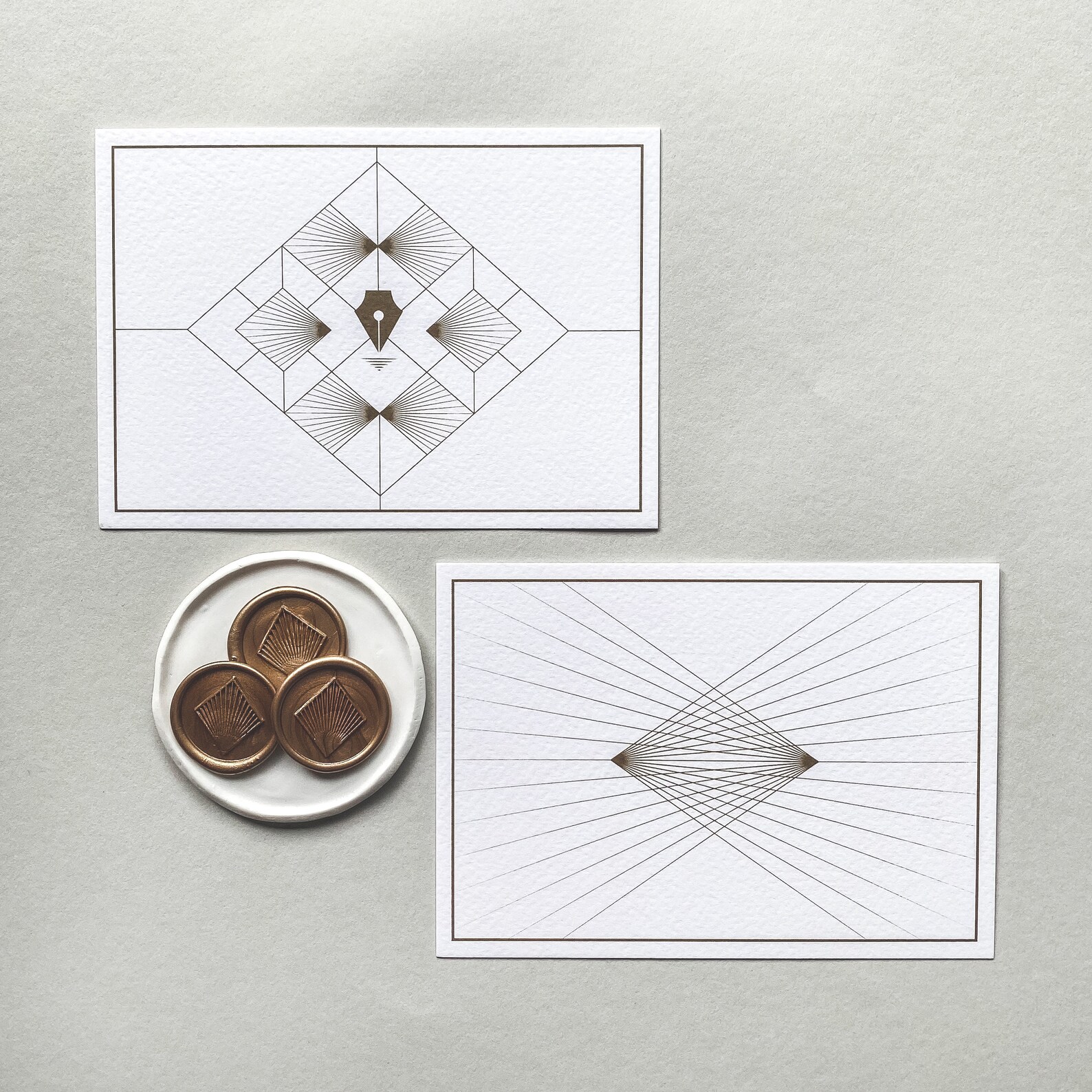 Tissue Wrapped Art Deco Stationery Set Etsy UK