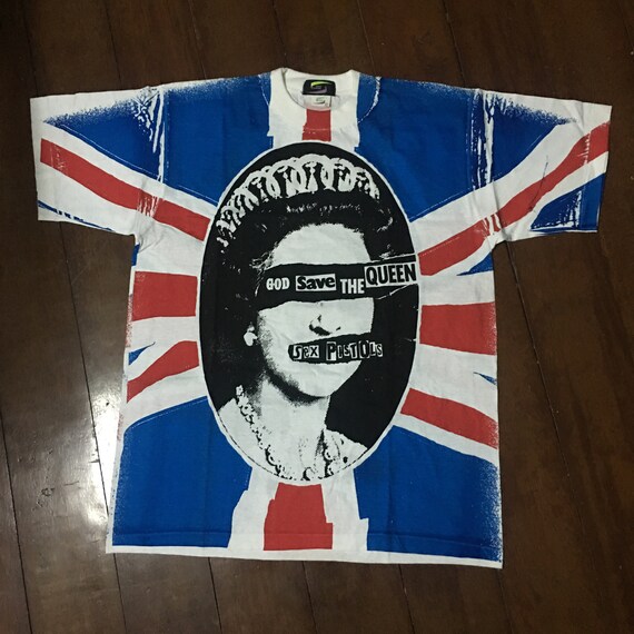 AllOverPrint Sex Pistols Vintage T-Shirt 1990 Rare