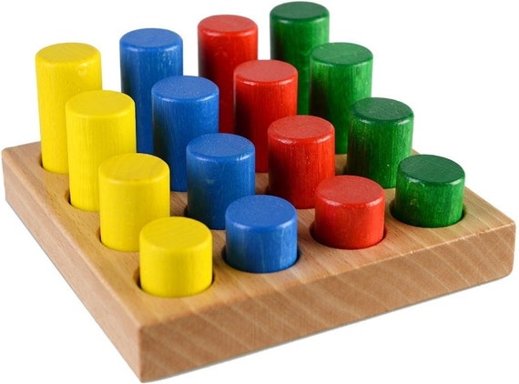 Custom Knobless Cylinder Montessori Materials Lit Wooden Etsy