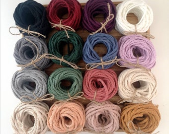 Macrame yarn 4 mm braided, 10/20 m, cotton yarn
