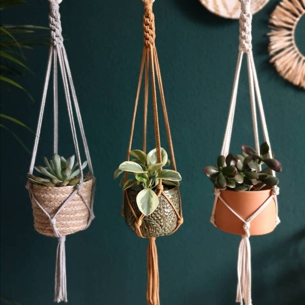 Blumenampel, Makramee Blumenampel, macrame plant hanger, Pflanzendeko