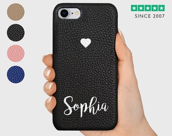 Personalised iPhone SE 2020 Leather Phone Case: Custom Name