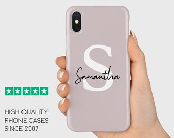 Funda de teléfono con monograma personalizado: nombre personalizado para iPhone y Samsung