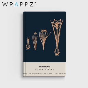 Personalised Name Hardback Notebook, 5 x 7&quot; 128 page Time Waits For No One Custom Journal with Lined, Graph or Plain Paper | Gift for Her