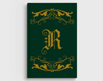 Diario de tapa dura con monograma personalizado: diseño clásico, cuaderno personalizado