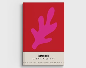 Cuaderno personalizado de tapa dura: Diseño "Somos un Océano", cuaderno personalizado