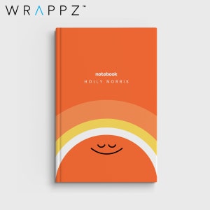 Personalised Name Hardback Notebook, 5 x 7&quot; 128 page Sunshine Smile Design Custom Journal with Lined, Graph or Plain Paper | Gift for Her
