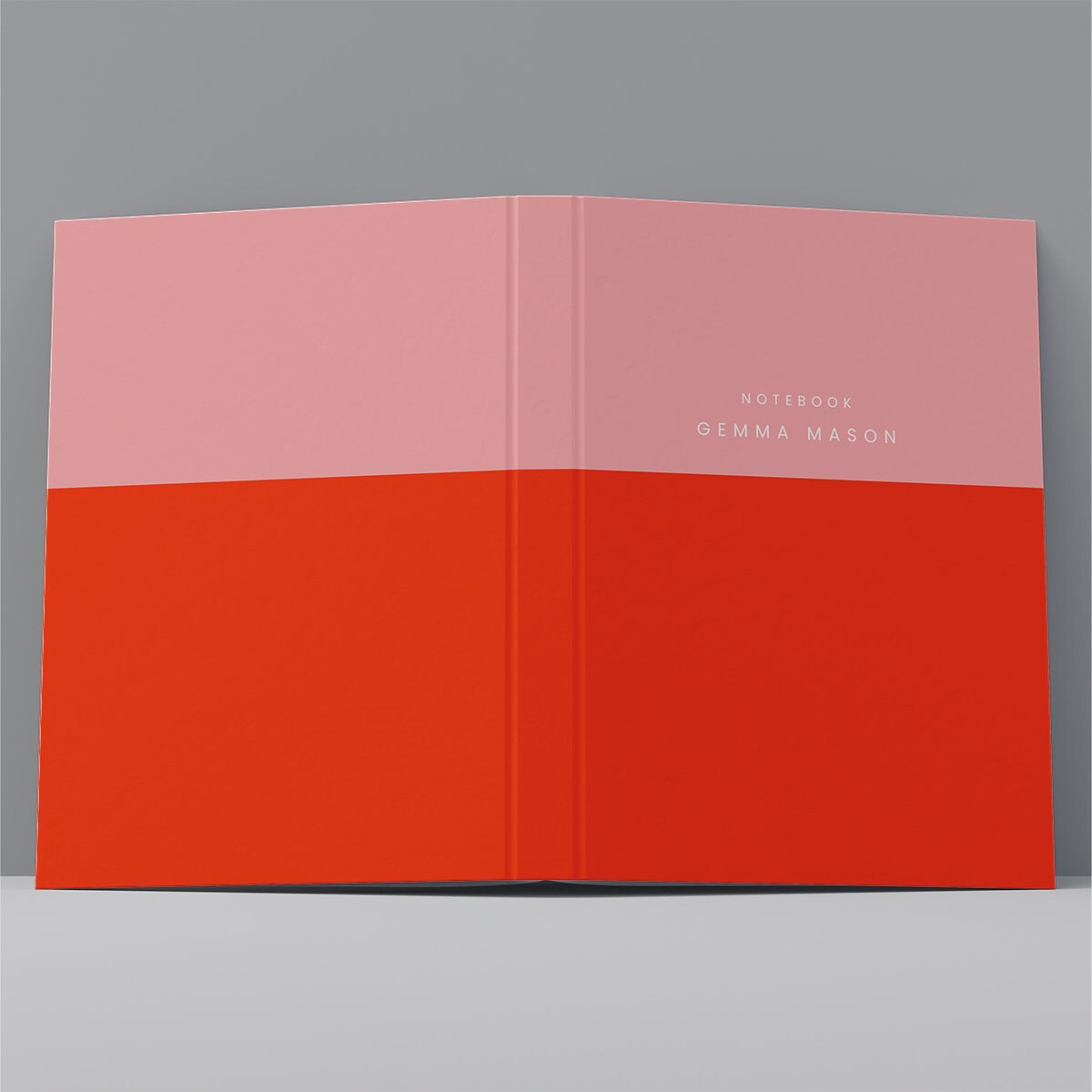 Personalised Name Hardback Notebook, Size A5 or A4, 128 pages, Colourblock Design, Custom Journal, Line, Graph or Plain Paper | Gift for Her
