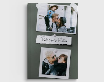 Diario de tapa dura con foto personalizado: diseño Polaroid, cuaderno personalizado