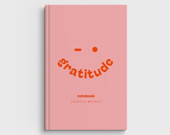 Diario de gratitud personalizado de tapa dura: cuaderno rayado personalizado para regalar