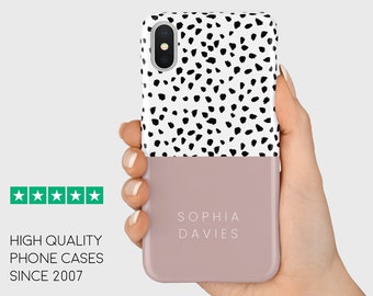 Funda personalizada con estampado animal: nombre personalizado para iPhone y Samsung