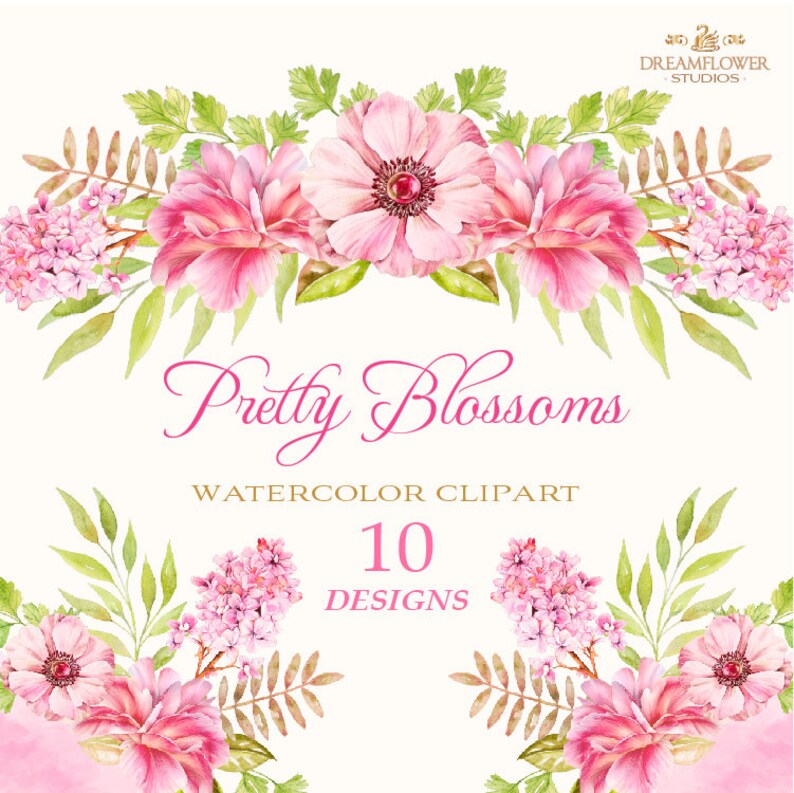 Download Pink Watercolor Flowers Clipart Digital Flowers Clipart Png Watercolor Flowers Pink Bouquets Clipart Vintage Flowers Floral Elements Clip Art Art Collectibles Delage Com Br