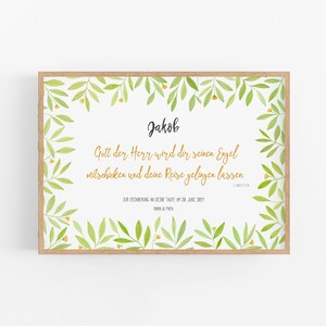 Taufspruch Kunstdruck / Geschenk zur Taufe / A4