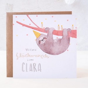 Personalized Birthday Card - Sloth