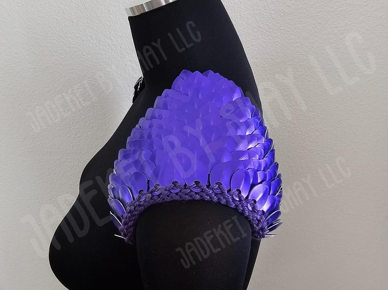 Scale Mail Plate Knitted Dragon Scale Shoulders, Scalemail Epaulets, Cosplay Shoulders ...