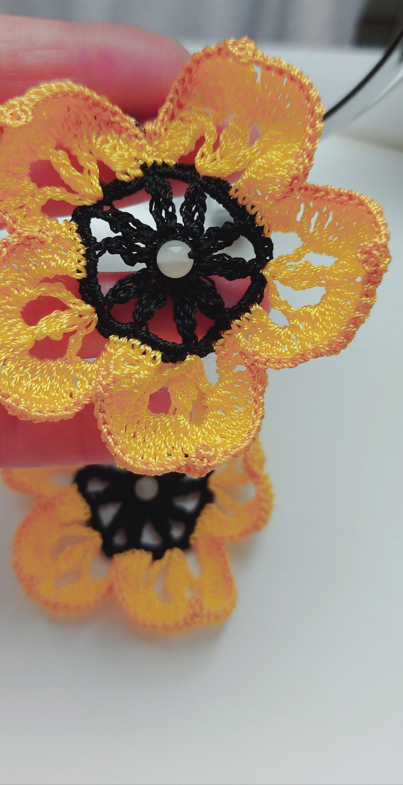 Crochet sunflowers earrings boho gift for mom woman girl mom