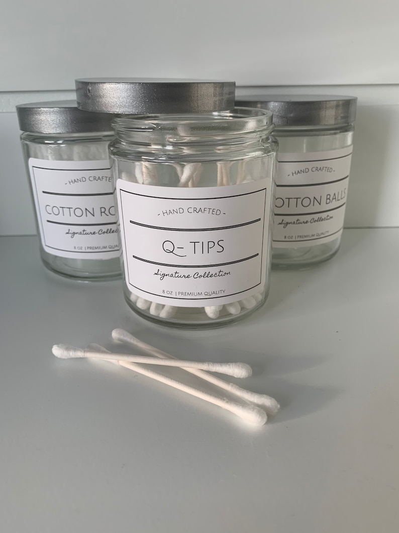 8oz Bathroom Accessories Storage Jars QTip Container Etsy