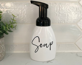 Foaming Soap Dispenser, 8oz Foaming Soap Bottle With Label, White Hand Soap Pump, Refillable Soap Dispenser, Mom Gifts | Gift