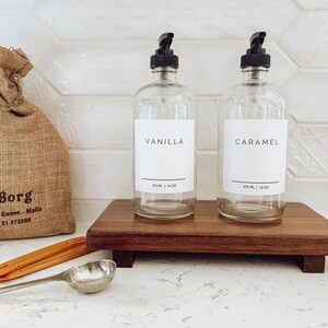 16oz Coffee Syrup Bottle Dispensers, Refillable Pump Bottles for Coffee Bar, Kitchen Cafe & Homemade Drink Syrups, Coffee Bar, Minimalist
