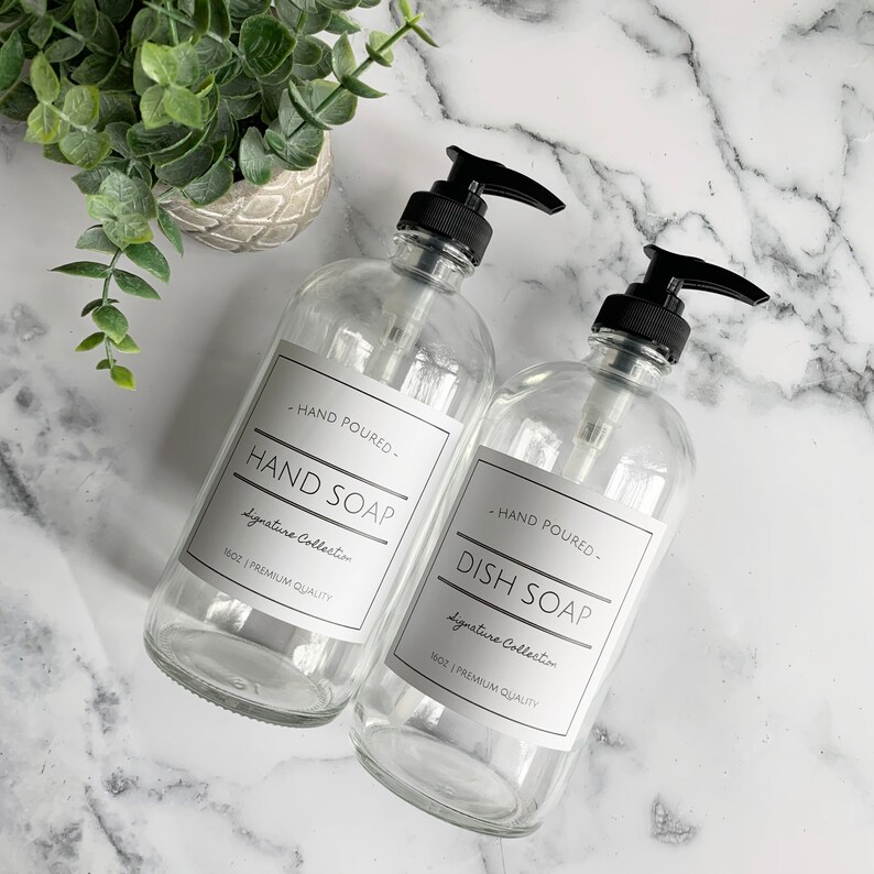 Hand and Dish Soap Dispensers amber Glass Bottle With Etsy Canada