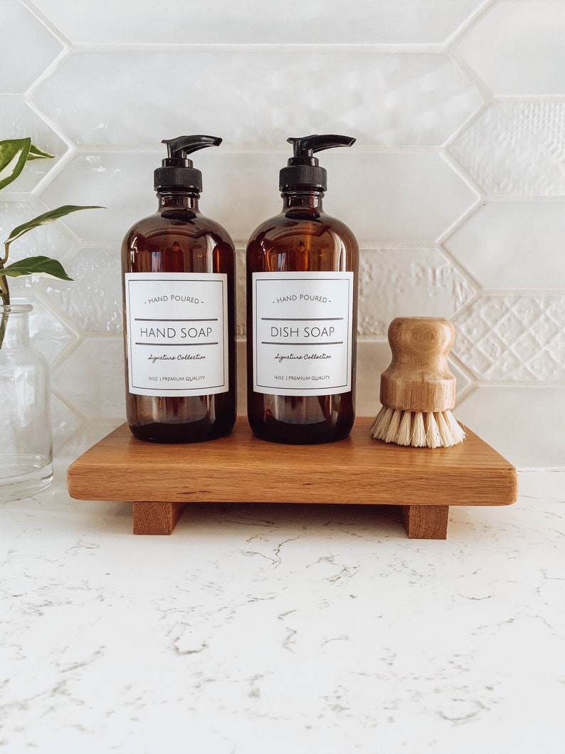 Hand and Dish Soap Dispensers amber Glass Bottle With Etsy Canada