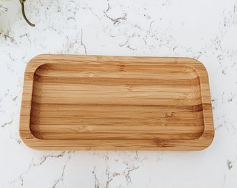 Bamboo Wood Tray | Soap Dispenser Tray| Sink Tray | 2 Bottle Tray | Bathroom Tray | Kitchen Tray| Farmhouse| Farmhouse Tray | Trinket Tray