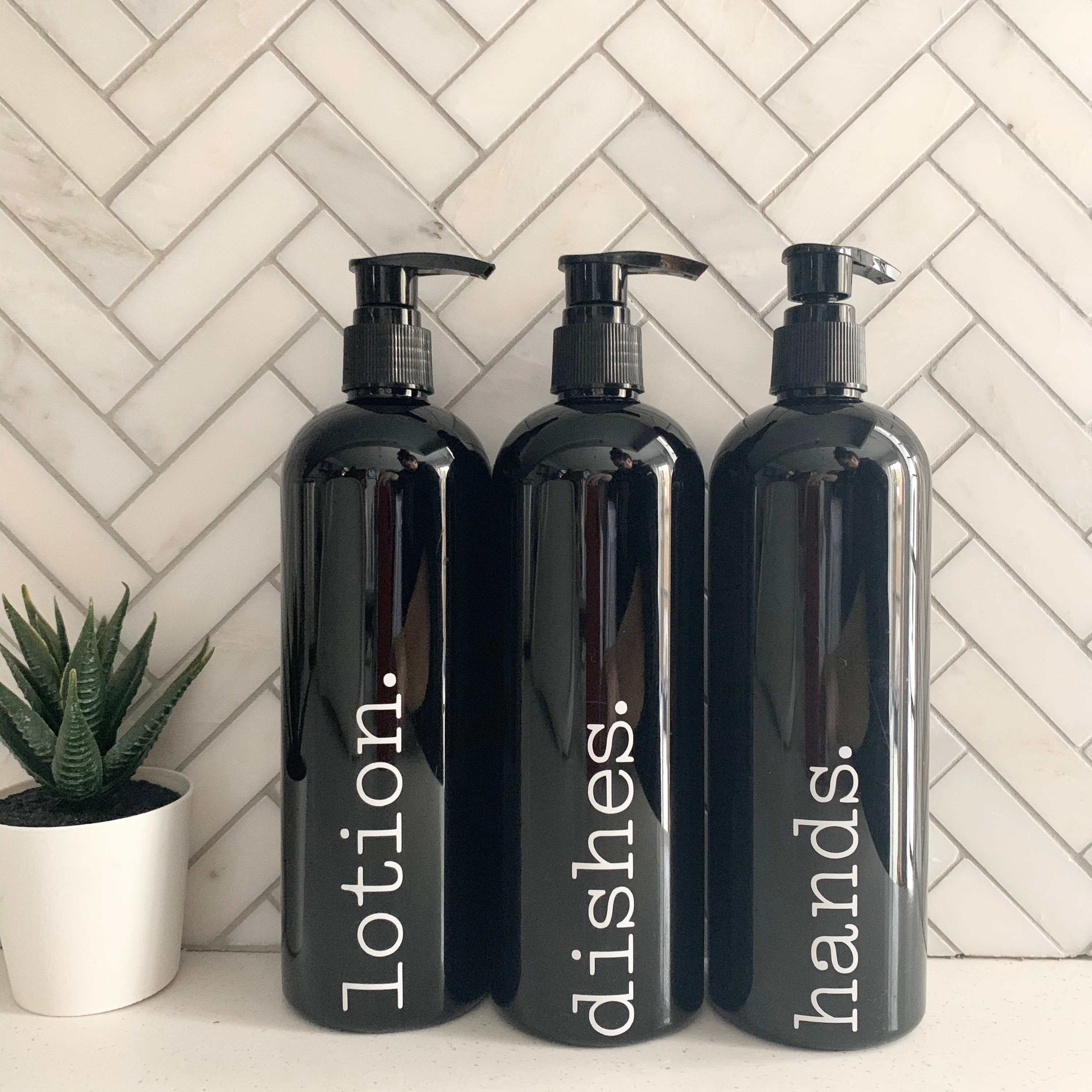 16 Oz Black Bathroom Bottles Reusable Bottle Bathroom - Etsy Canada