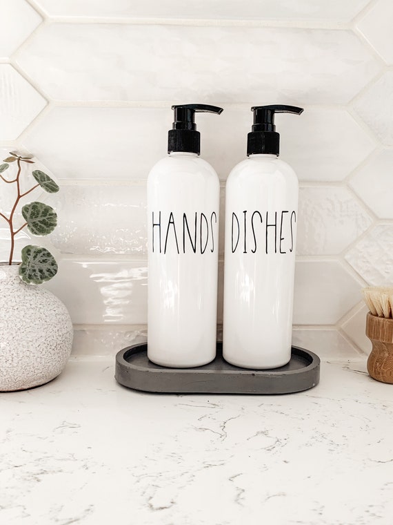 Black Soap Dispenser Set,16 oz Dish Soap Dispenser for Kitchen Sink  Farmhouse Decor