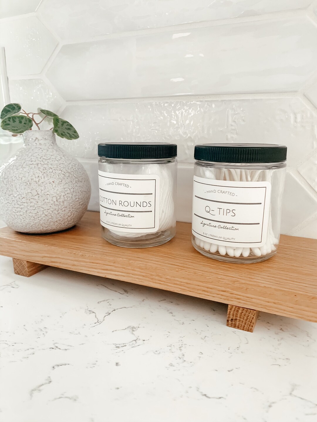 8oz Bathroom Accessories Storage Jars, Q-tip Container, Bathroom ...