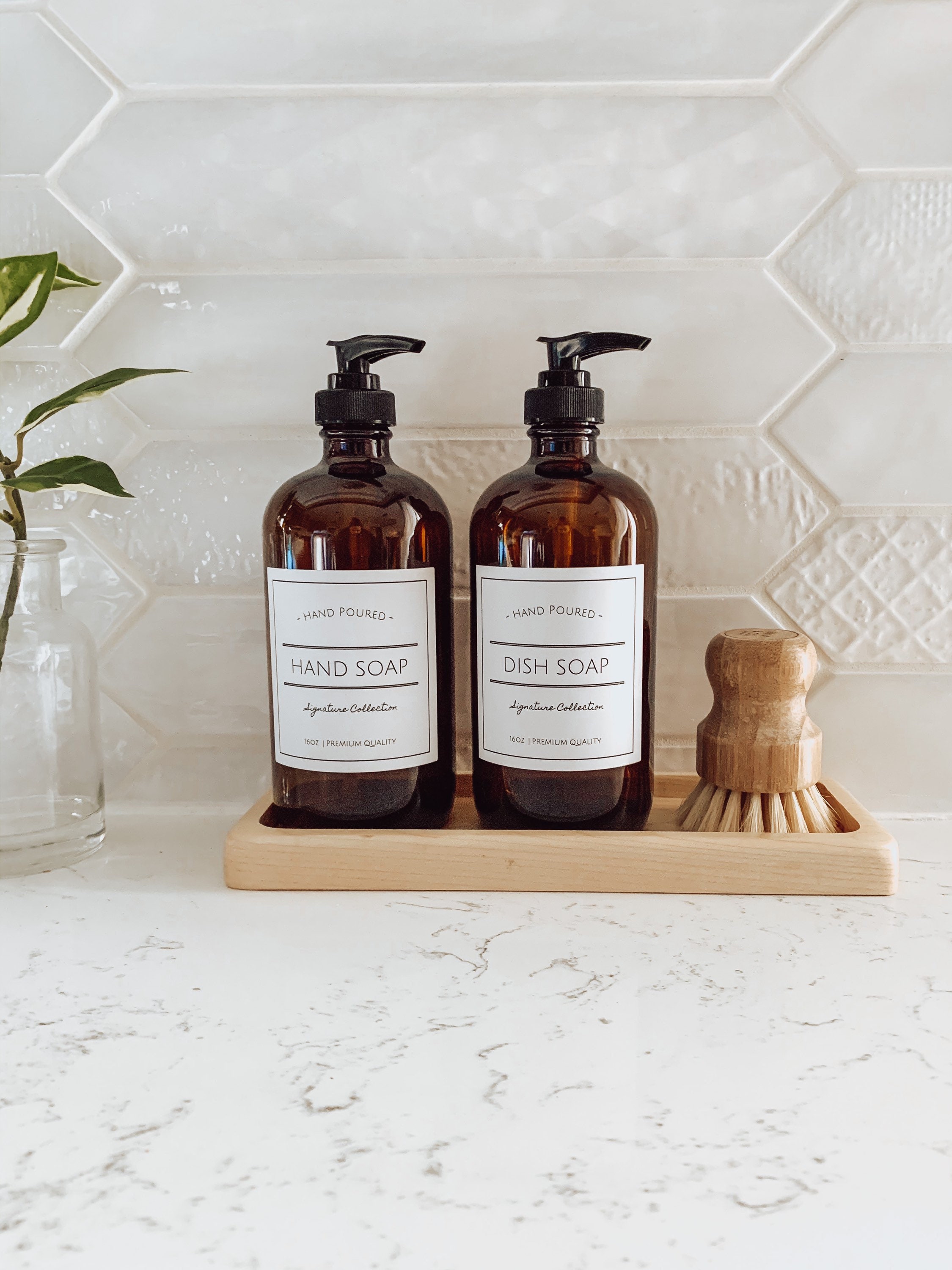 Hand and Dish Soap Dispensers amber Glass Bottle With Etsy Canada