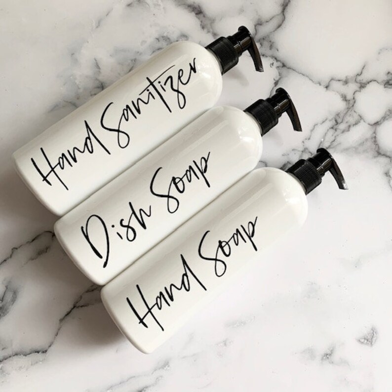 16 Oz White Shampoo/conditioner Reusable Bottle Bathroom Etsy