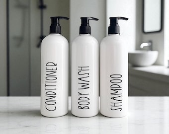 16 oz Slim Waterproof Shower Bottles with Pump - Minimalist, Refillable Dispensers for Shampoo,Conditioner & Body Wash