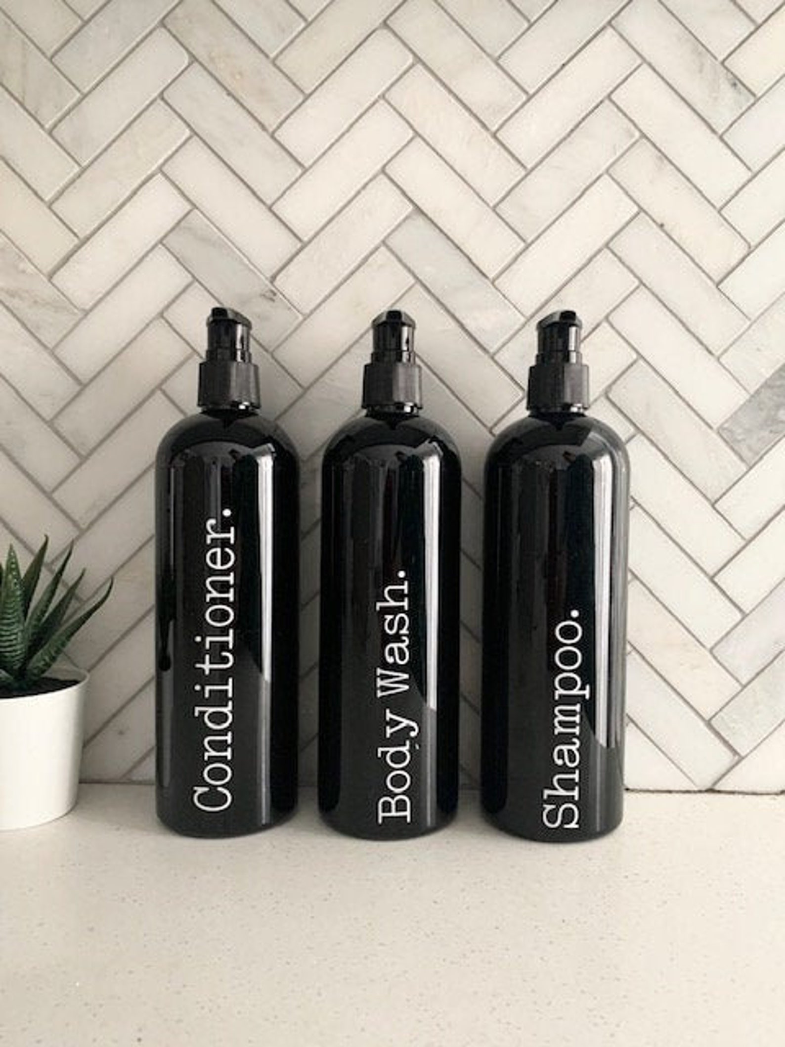 16 oz Black Bathroom Bottles Reusable Bottle Bathroom Etsy