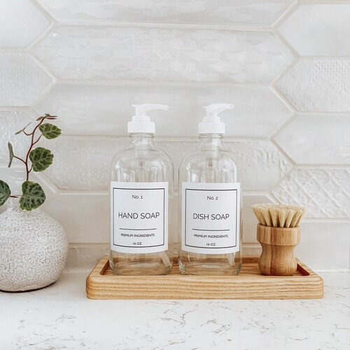 Hand and Dish Soap Dispensers amber Glass Bottle With Etsy