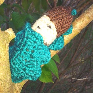 Crocheted acorn baby, acorn male, acorn child, approx. 13 cm, pure new wool, Waldorf style