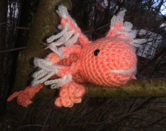 Axolotl crocheted and knitted