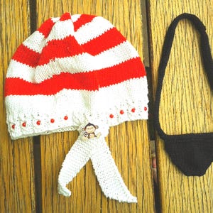 Handgebreide piratenbandana en piratenmuts, maten 39-43, puur katoen met ooglapje