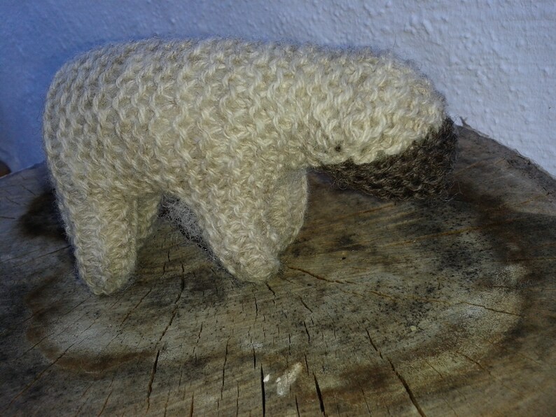 Knitted lamb with dark nose, Waldorf style image 3