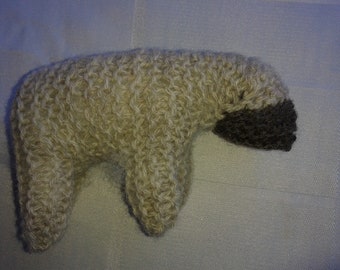Knitted lamb with dark nose, Waldorf style