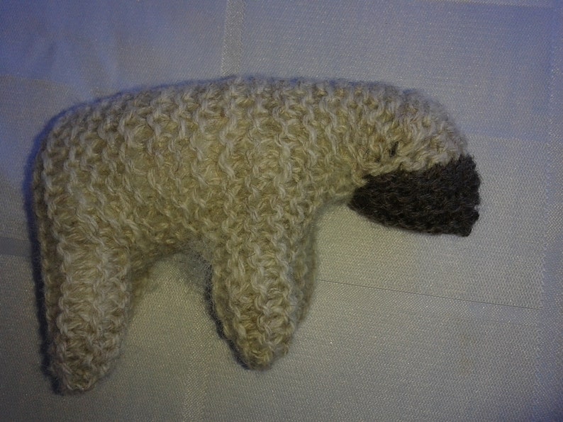Knitted lamb with dark nose, Waldorf style image 1