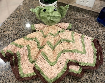 Handmade Crochet Alien Lovey, Star Wars Baby Blanket