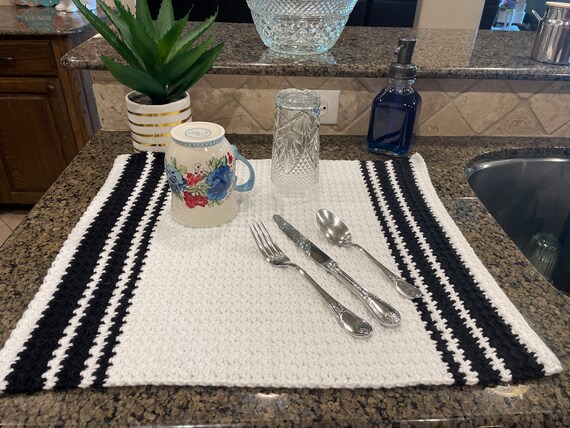 Dish Drying Mat for Kitchen / 18X18 Inch / Thick Cotton Muslin Gauze for  Dishes / Quick Drying Mat for Hand Washing / Drain Mat / Trivet 