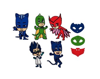 Download Free Pj Mask Embroidery Etsy SVG Cut Files