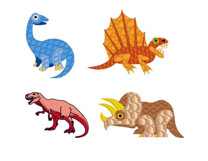 Dinosaurs Design Set Digital Embroidery Embroidery Design. Etsy