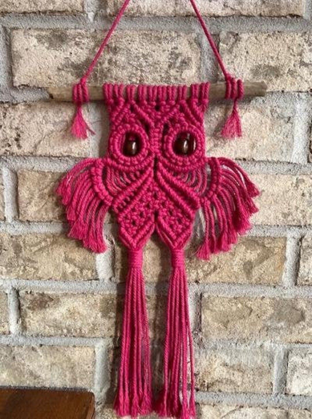 Macrame Owl Wall Hanging/macrame/knotted/baby Owl/cotton Etsy