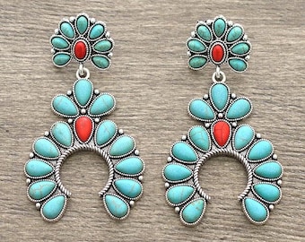 Red and Turquoise Earrings Picasso Glass Teardrops Wire - Etsy