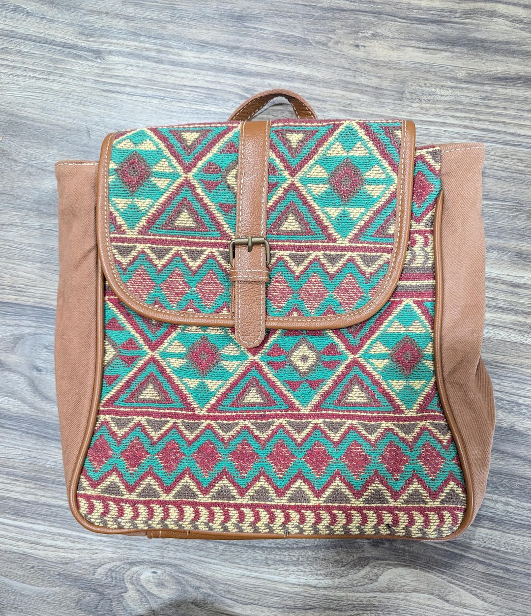Chevron Aztec Chevron Aztec Leather and Canvas Myra Bag 5657, Colorful, Dot in Chain ...