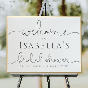 Minimalist Bridal Shower Welcome Sign, Welcome Sign Template, Printable Modern Bridal Shower Sign, Instant Download, 100% Editable, Templett