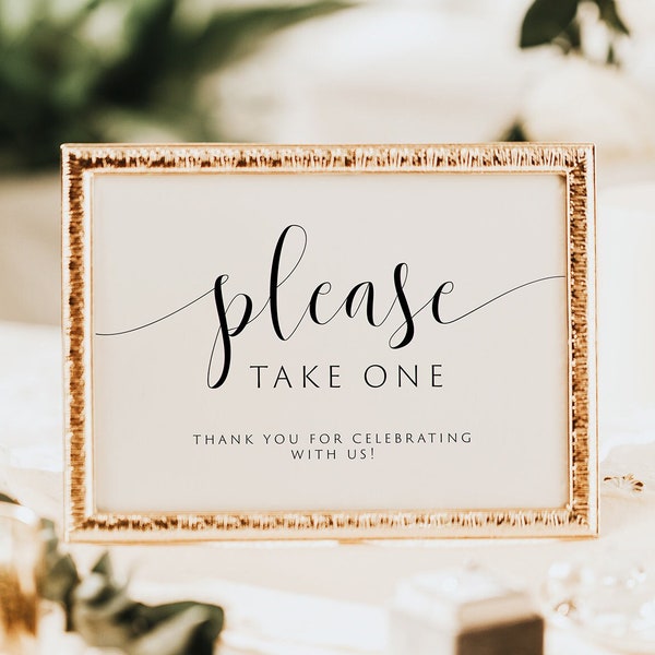 Printable Please Take One Sign, Take One Sign, Printable Take One Sign, Wedding Programs Please Take One, Rustic Wedding Sign, 100% Editable
