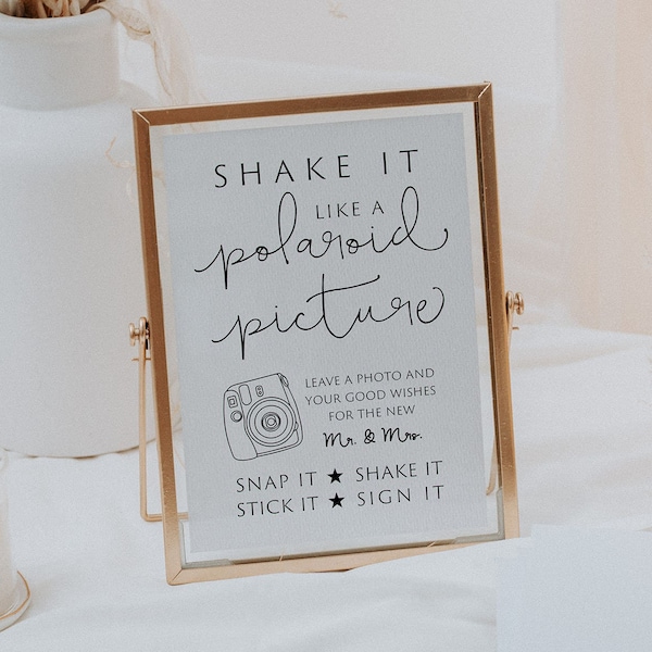 Photo Guest Book Sign, Wedding Photo Guestbook Sign, Photo Guestbook Printable, Photo GuestBook Sign Template, Shake It Like A x Picture